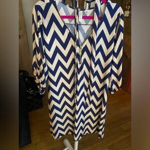 Blue chevron dress